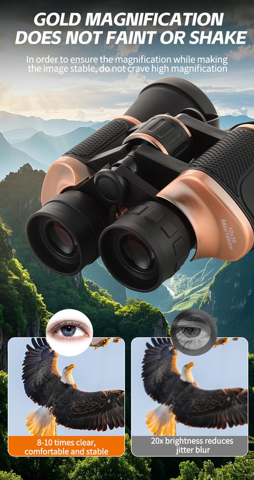 Brand new hot-selling electroplated antique bronze binoculars with ultra-high definition, professional-grade waterproof, large aperture, and low-light night vision