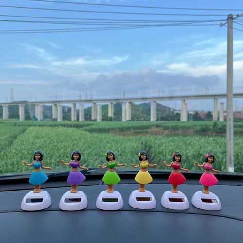 Hot-selling solar-powered beautiful woman figurine, a special automotive accessory, grass skirt girl decoration, gift from Hawaii
