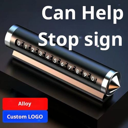 Car window breaker, license plate, parking phone number plate ornament, in-car mobile phone number display, vehicle temporary parking safety hammer