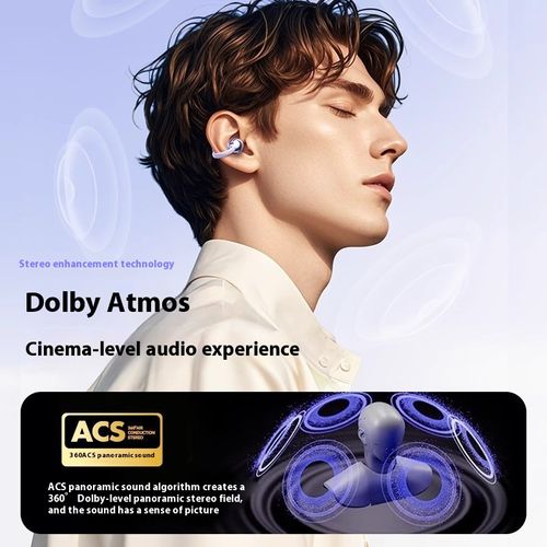 Clip-on Bluetooth earphones, bone conduction, high sound quality, noise reduction, long battery life, sports, private mold, universal