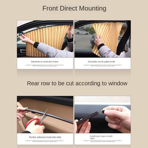 Automobile sunshade curtain track-type trolley curtain, sun protection, heat insulation, magnetic attraction