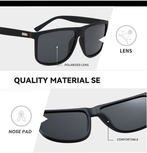 Polarized sunglasses with iridescent film, driving sunglasses, cross-border men's fishing glasses, cross-border square-frame fashion sunglasses, trendy