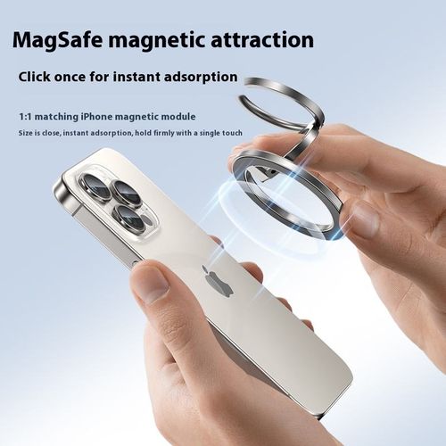 Magnetic Phone Ring Stand Metal Desktop Stand, Alloy Material, Ultra-thin Design