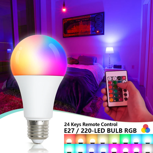 RGB LED Bulb 220V Color-Changing Bulb Remote Control