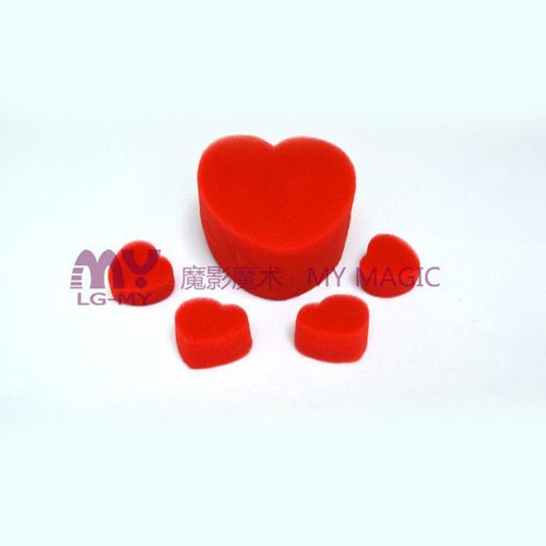 Lovers' magic sponges imprint hearts, love endures.