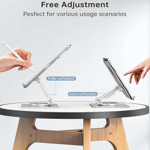 Wholesale Price Desktop Adjustable Laptop Notebook Holder Riser Stand for Desk Metal Rotating Laptop Computers Stand 360