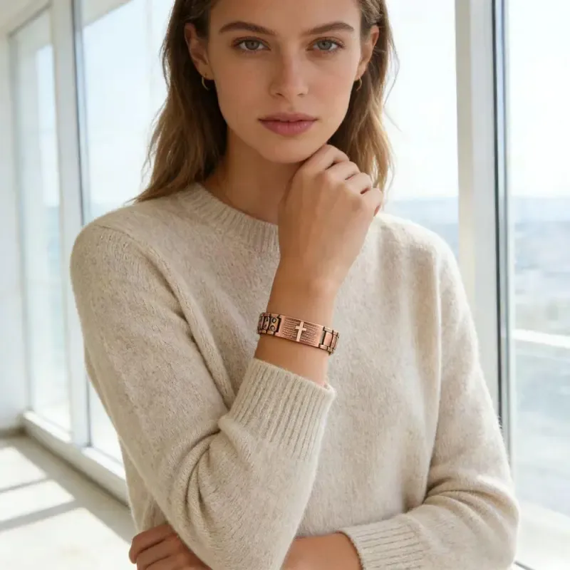 Everyday Wear Copper Magnetic Therapy Bracelet for Men & Women, 3X Ultra Strength Magnetic Bracelets, 99.99% Pure Copper with 3500 Gauss Neodymium Magnets, Eliminate Static Electricity, Magnetic Field Therapy Jewelry