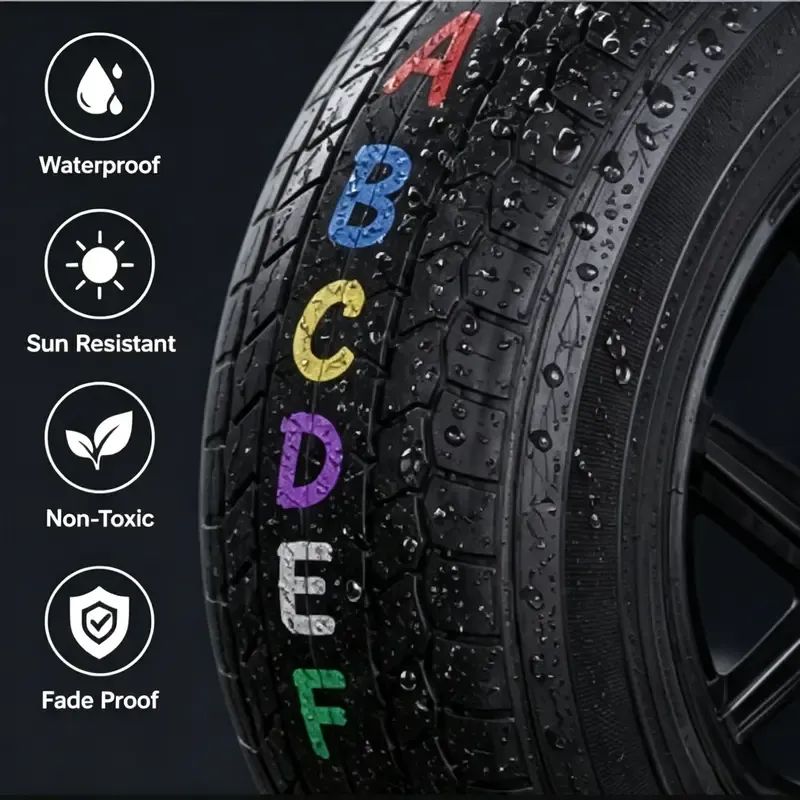 Automotive Tire Paint Markers - 12 Color Oil-Based Permanent Markers, Medium Tip, Quick-Dry, Waterproof for Metal, Wood, Rubber (Car Washing & Maintenance Paint Repair Tools)