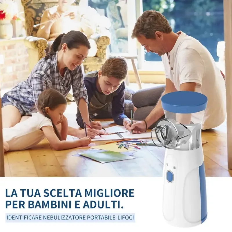 2PCS Portable Smart Humidifier with Auto-Cleaning - Dual Modes, Handheld Humidifier for Respiratory Care at Home-Travel, Adult - Kid-Friendly Design (No Include Battery)