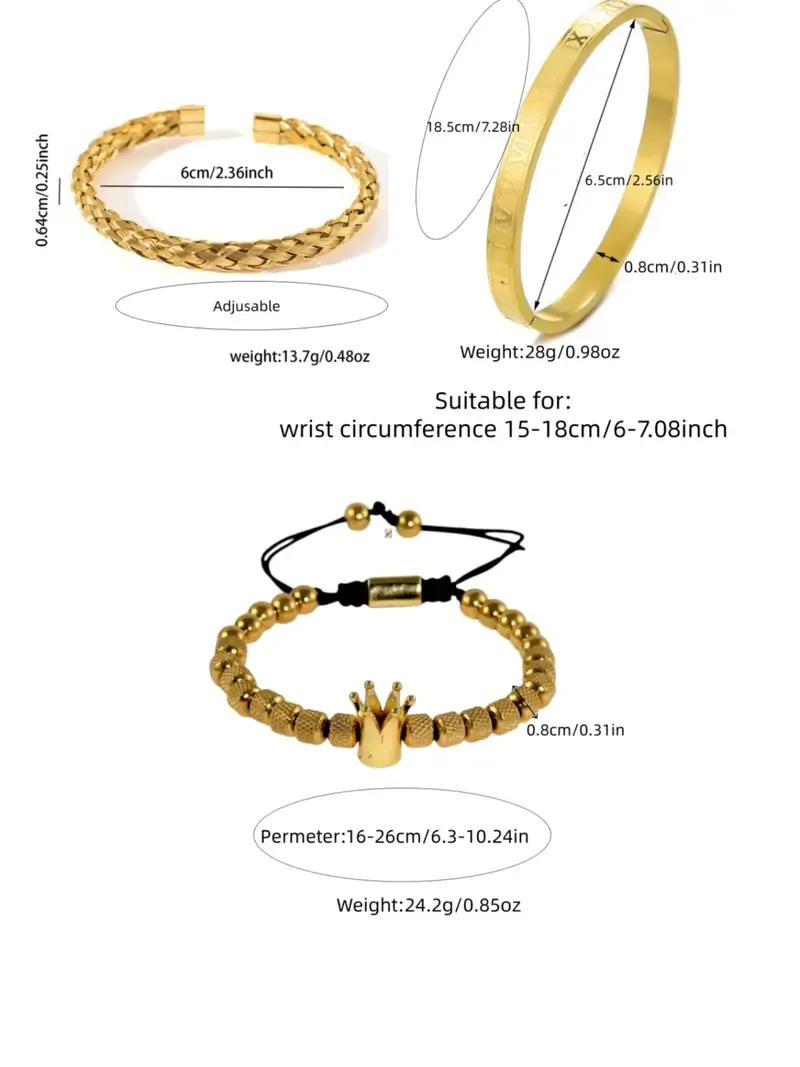 Men's Elegant Braided Bracelet, Fashionable Crown & Roman Numerals Decor Bracelet for Guys, Party, Daily Decor, Cool Trendy All-match & Exquisite Jewelry for Birthday Gift, Jewellery, Styling