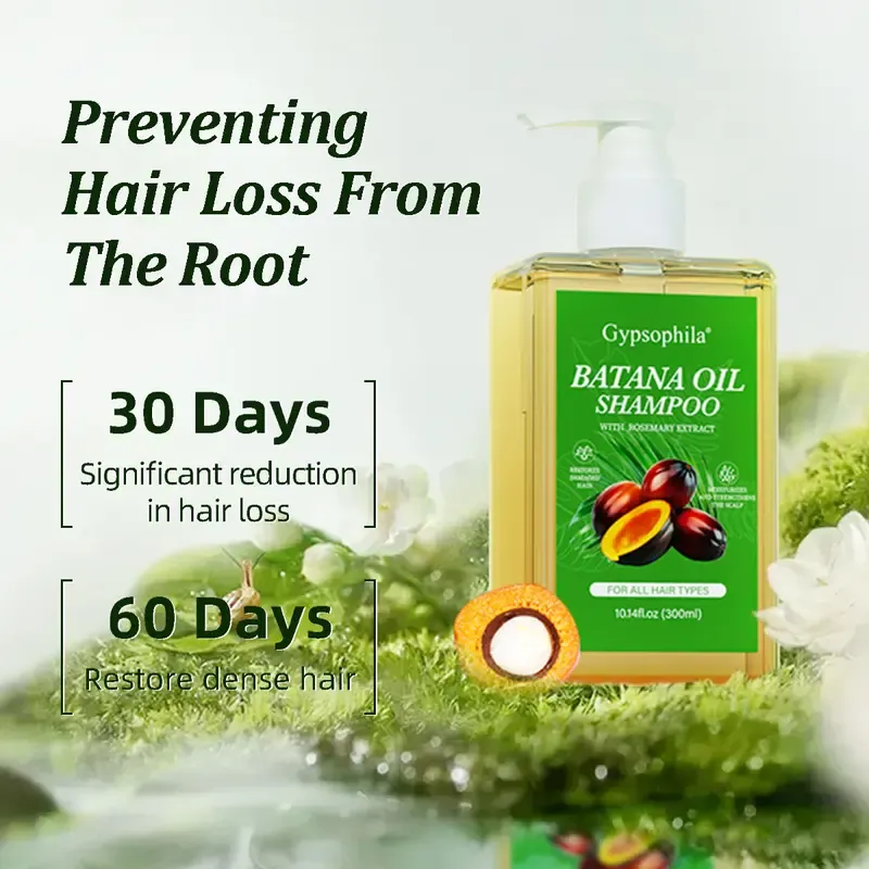 Gypsophila Batana Oil Anti-Thinning Treatment with Rosemary Extract, Strengthening & Volumizing Formula for All Hair Types, Sulfate-Free Hair Care, 10.14 oz, Anti Thinning Shampoo, Cleanser, Gentle, Repair, Liquid, Anti-Hair Loss