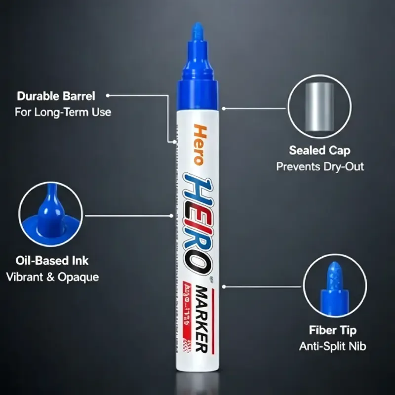 Automotive Tire Paint Markers - 12 Color Oil-Based Permanent Markers, Medium Tip, Quick-Dry, Waterproof for Metal, Wood, Rubber (Car Washing & Maintenance Paint Repair Tools)