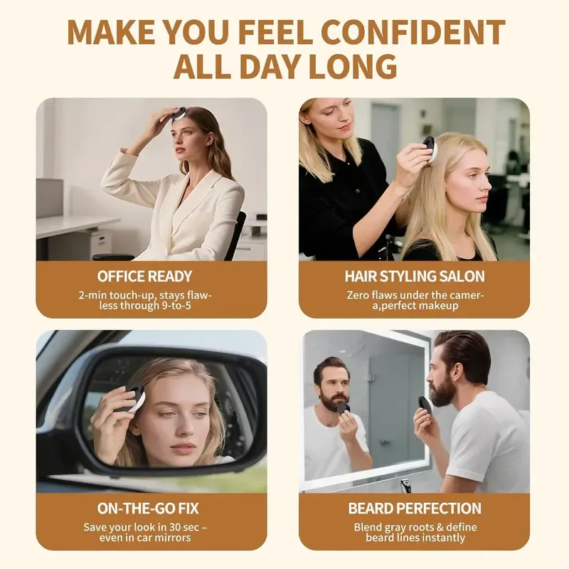SEVICH Hairline Powder - Root Touch Up Hair Color for Gray Coverage ,48 Hour Stain Proof,Thickening & Concealing for Women & Men,