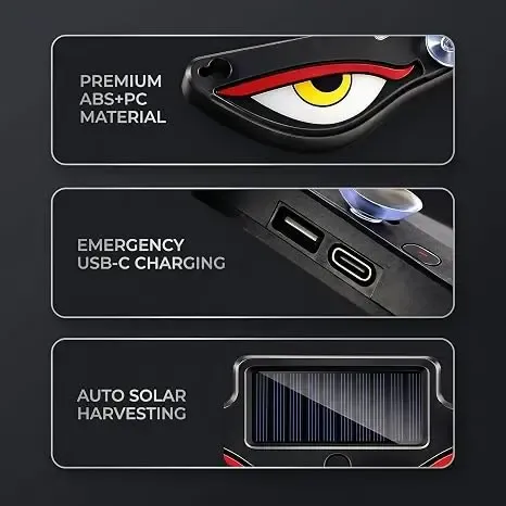 Solar Devil Eyes LED Lights for Car Windshield - Wireless, No-Drill, Animated, Waterproof Automotive Decorative Accessories, Universal Car Accessories, Demon Eye LED Headlights Lighting Assemblies & Components for Trucks SUVs Rear Window
