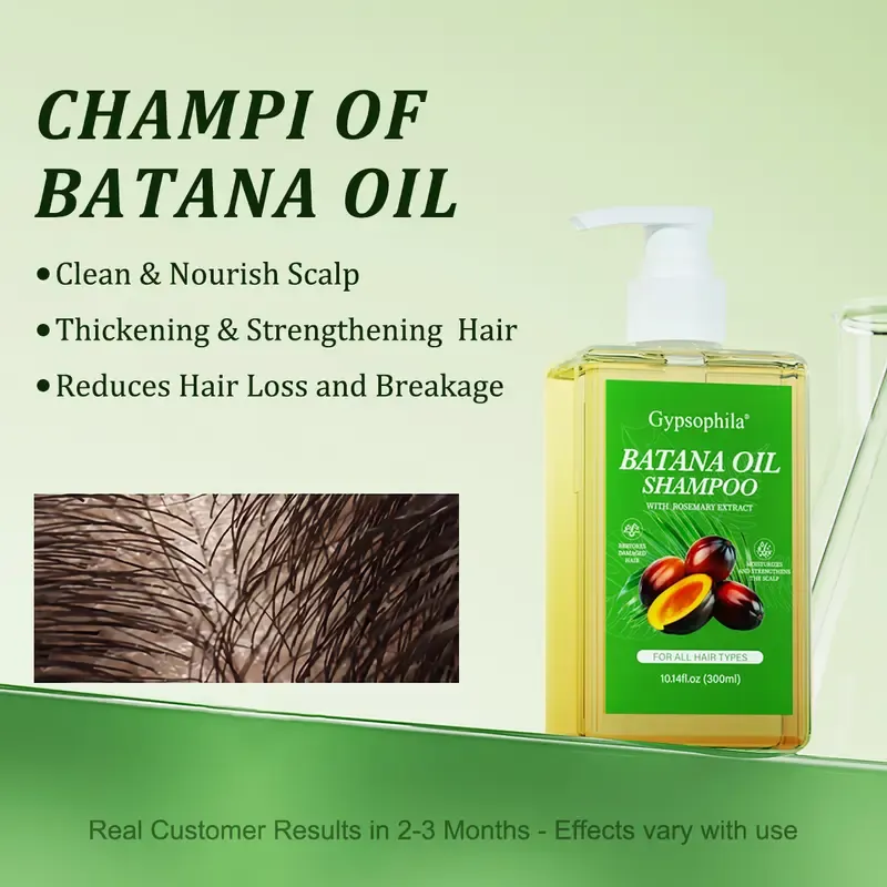 Gypsophila Batana Oil Anti-Thinning Treatment with Rosemary Extract, Strengthening & Volumizing Formula for All Hair Types, Sulfate-Free Hair Care, 10.14 oz, Anti Thinning Shampoo, Cleanser, Gentle, Repair, Liquid, Anti-Hair Loss
