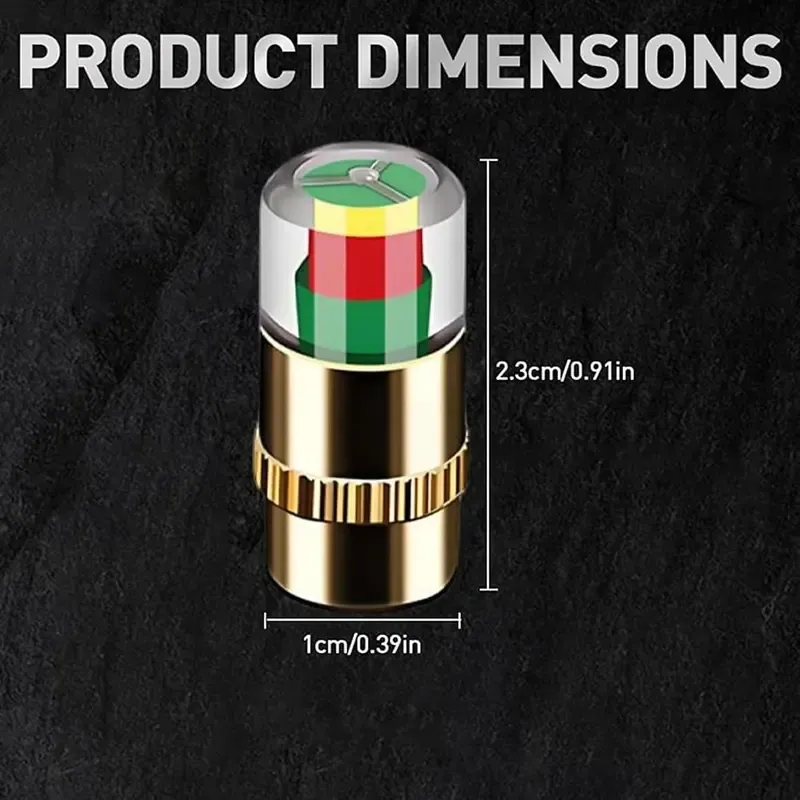 JOYTUTUS 4-Pack Vibrant Red & Green Indicator Tire Pressure Monitoring Valves, Simple Install Automotive Tire Safety Parts for Medium-Sized Vehicles, Father's Day Gift Accessory,toolupgrade