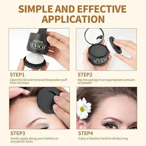 SEVICH Hairline Powder - Root Touch Up Hair Color for Gray Coverage ,48 Hour Stain Proof,Thickening & Concealing for Women & Men,
