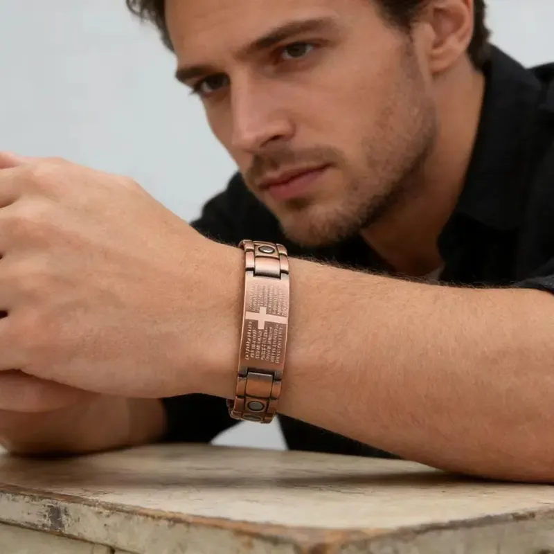 Everyday Wear Copper Magnetic Therapy Bracelet for Men & Women, 3X Ultra Strength Magnetic Bracelets, 99.99% Pure Copper with 3500 Gauss Neodymium Magnets, Eliminate Static Electricity, Magnetic Field Therapy Jewelry