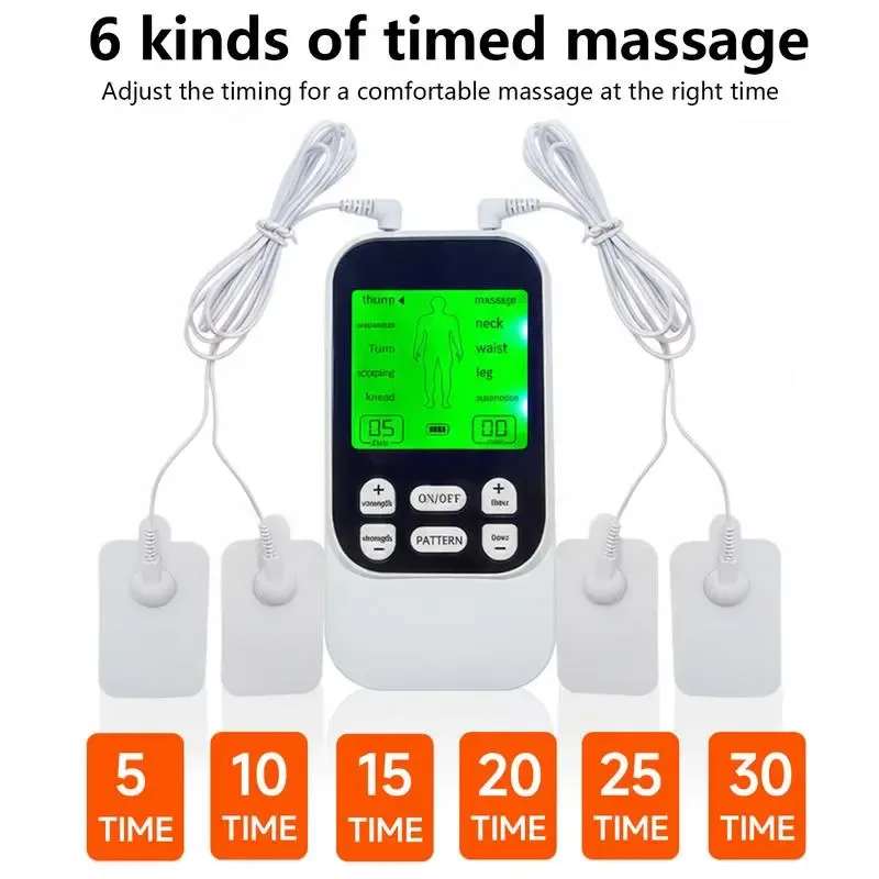 Compact Rechargeable Muscle Massage Unit - 10 Modes, Dual Channel, 30 Intensity Levels, 10 Pads, Neck Use, Muscle Recovery, Smart Wearable Accessory, Cool Tech Gadgets for Him, Man Cave Tool, Men's Personal Gadgets,sohochic