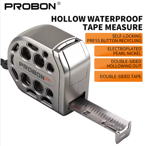 New waterproof steel tape measure with automatic braking, Stainless steel tape 25FT durable single-sided tape measure