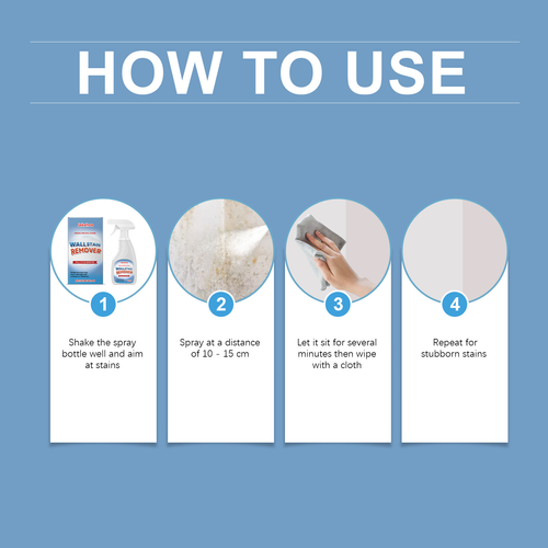 Wall Stain Remover Wall Cleaner & Mold Remover Safe & Gentle on Walls Daily Household Bathroom Cleaner