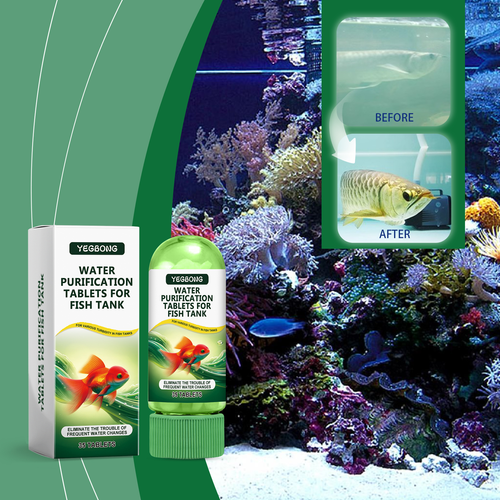 Aquarium Water Purifier Tablets, Algae Inhibitor & Sludge Remover, Clean Impurities for Fish Tank Water Maintenance