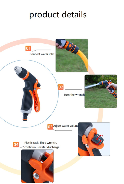 Multifunctional High-Power Water Gun Nozzle Set—Suitable for Car Washing, Cleaning, and Lawn & Garden Watering