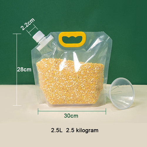 Grains Cereals Household Food Liquid Storage Transparent Stand up Pouch Bag with Spout and Handle Six Per Set