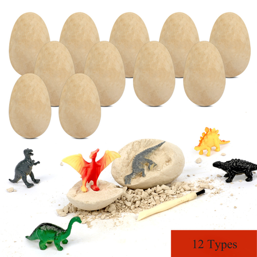 Kids Educational Archaeological Toy Dinosaur Egg Set With Tyrannosaurus Fossil Excavation Dig Kit