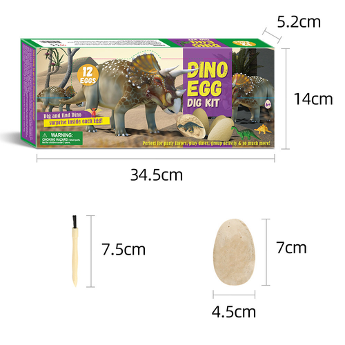 Kids Educational Archaeological Toy Dinosaur Egg Set With Tyrannosaurus Fossil Excavation Dig Kit