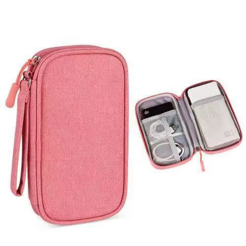 Pink Dustproof Business Travel Hot Digital Accessories Storage Bag Data Cable Power Bank Protective Case