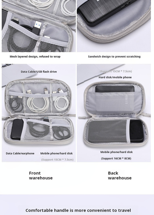 Pink Dustproof Business Travel Hot Digital Accessories Storage Bag Data Cable Power Bank Protective Case