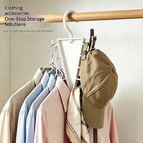 10pcs V-shaped Double-Sided Plastic Clothes Rack Modern Minimalist Design Stackable Multi-Hook Hanger for Scarves Hats & Dorm Storage