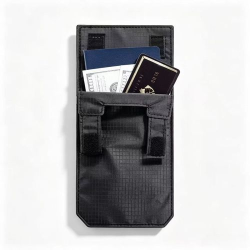 Hidden Fashion Travel Waterproof Button High Quality Nylon Anti-Theft Waist Pouch Passport Cash Security Bag Mini Card Holder