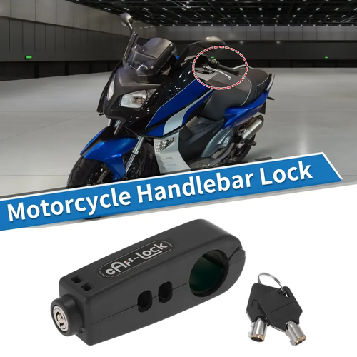 Heavy Duty Anti-Theft Brake Lever Security Lock for Bicycles, Scooters, Motorcycles, Durable ABS Plastic, Easy-Carry Design, Black, Includes Key, Bike Accessories, Motorcycle Accessories