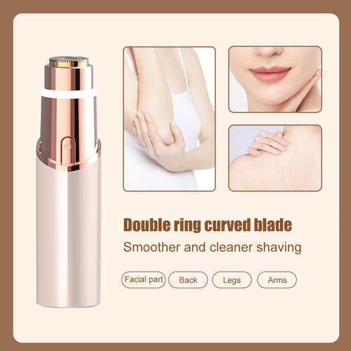 2 in 1 facial & eyebrow hair trimmer for Women, Rechargeable Face Razor, Lip & Peach Fuzz Remover, Precision Eyebrow Shaper, Portable Painless Hair Removal Tool