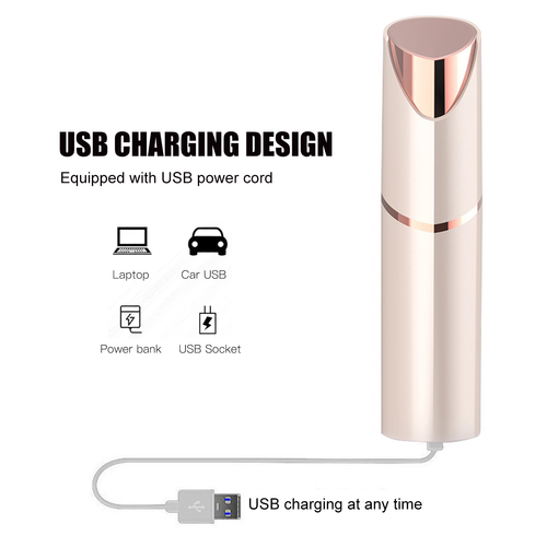2 in 1 facial & eyebrow hair trimmer for Women, Rechargeable Face Razor, Lip & Peach Fuzz Remover, Precision Eyebrow Shaper, Portable Painless Hair Removal Tool