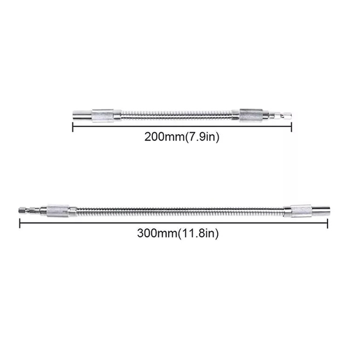 200 300mm Hexagonal Handle Metal Flexible Shaft Electric Drill Variable Direction Screwdriver Head Hex Socket Rod Two Per Set