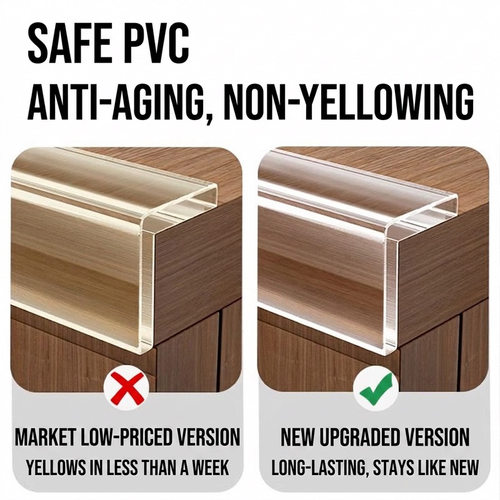 Clear Edge Guard Tape Corner Protector Baby Safety Self-Adhesive Rubber Soft PVC Waterproof Anti-Collision Strip Furniture Glass Two Per Set