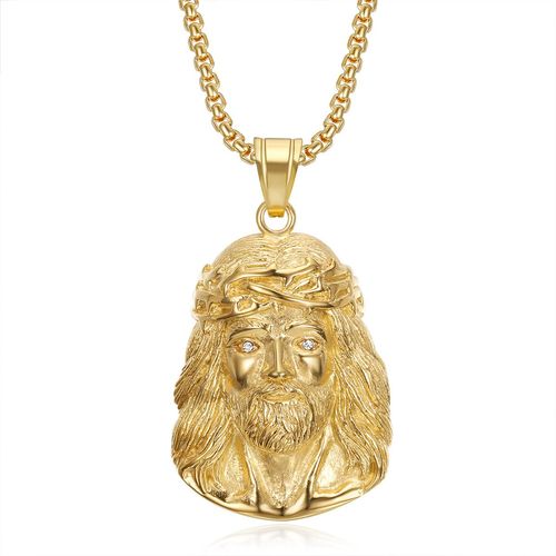 Last Supper Faith Statement Necklace, Premium Stainless Steel Gold-Plated High Quality Material, Hypoallergenic 24-in Chain