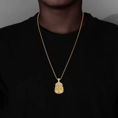 Last Supper Faith Statement Necklace, Premium Stainless Steel Gold-Plated High Quality Material, Hypoallergenic 24-in Chain