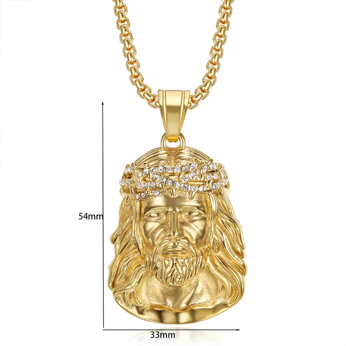 Last Supper Faith Statement Necklace, Premium Stainless Steel Gold-Plated High Quality Material, Hypoallergenic 24-in Chain