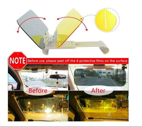 Day and Night Anti-Glare Car Windshield Visor - Premium Universal Sunshade and Night Vision Anti-Dazzle Windshield Driving