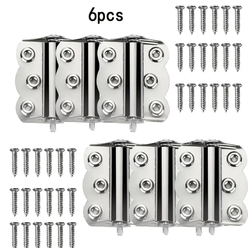 6Pcs Spring Loaded Hinges Stainless Steel Self Closing Screen Door Hinges 2.4 x 3 Inch for Home Interior, Exterior Doors and Commercial Use
