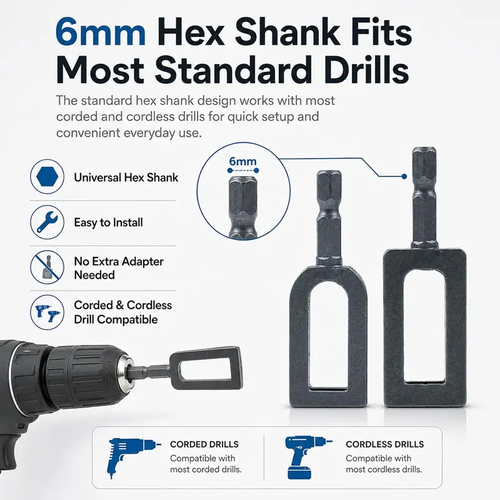 4 PCS Metal Drill Wire Twister Tool with Hex Shank, Farm & Construction Ready Fence Repair Attachment, Corded Cordless Compatible, Safe & Reliable Fastening, Reduces Hand Fatigue (9+11Size)