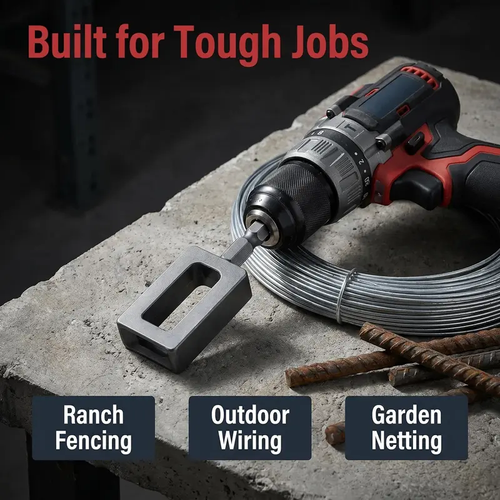 4 PCS Metal Drill Wire Twister Tool with Hex Shank, Farm & Construction Ready Fence Repair Attachment, Corded Cordless Compatible, Safe & Reliable Fastening, Reduces Hand Fatigue (9+11Size)