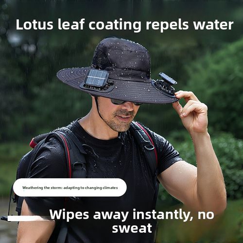 Solar-powered fan sun hat