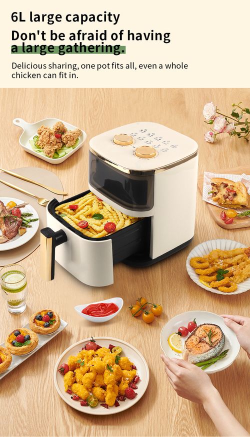 6L Visible Air Fryer & Electric Oven – Large-Capacity, Multifunctional, Fully Automatic Smart Oven (No-Flip Design)