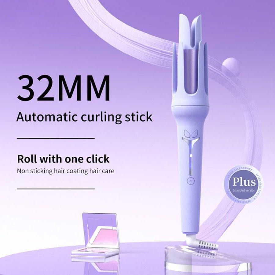 2 in 1 Interchangeable Rotating Automatic Anti-scald Heat protection Hair Curler Arc Voluminous