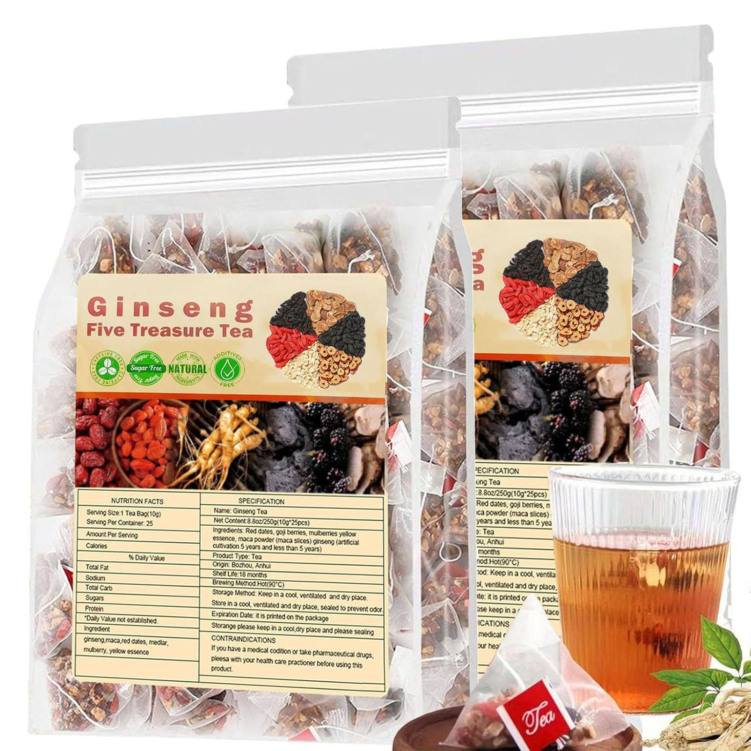 Specialty Health Five Treasure Kidney Tea Herbal Flavored Ginseng Tea Bulk Packaged